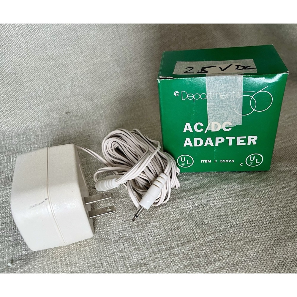 Department 56 AC/DC Adapter 2.5VDC 500mA Item 5502-6 Power Supply White